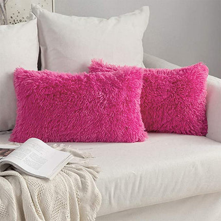 1 pièces longue fausse fourrure doux décoratif taie d'oreiller Rectangle moelleux taie d'oreiller velours peluche housse de coussin décoratif taie d'oreiller