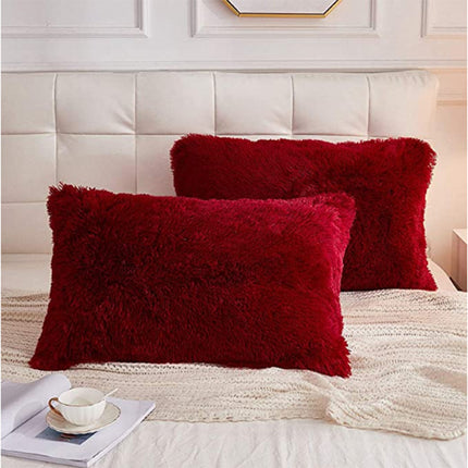 1 pièces longue fausse fourrure doux décoratif taie d'oreiller Rectangle moelleux taie d'oreiller velours peluche housse de coussin décoratif taie d'oreiller