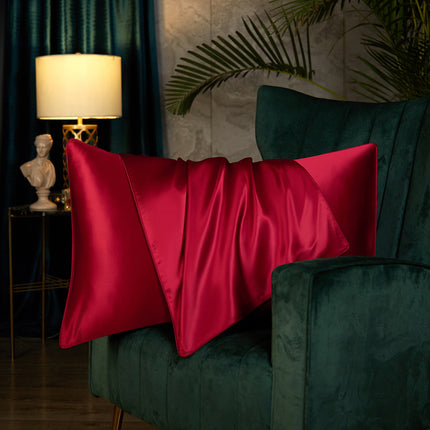 2PACK Silk Pillowcase for Hair and Skin - Large, Mulberry Silk Pillowcase Silk Simple Pillowcase in Solid Colors