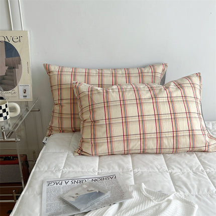 2pack pillowcase cotton washed cotton pillowcase cotton plaid pillowcase simple pillowcase pillowcase pillow insert cover