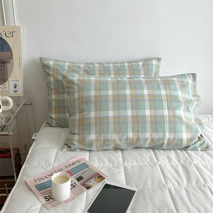 2pack pillowcase cotton washed cotton pillowcase cotton plaid pillowcase simple pillowcase pillowcase pillow insert cover
