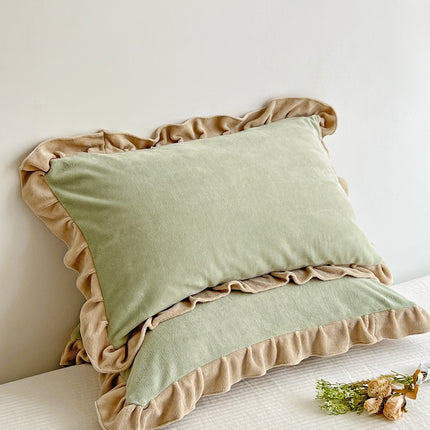 Pillowcases Ruffle Standard Pillowcases Cute Pillowcases Set of 2 Milk Velvet Coral Velvet Pillowcases