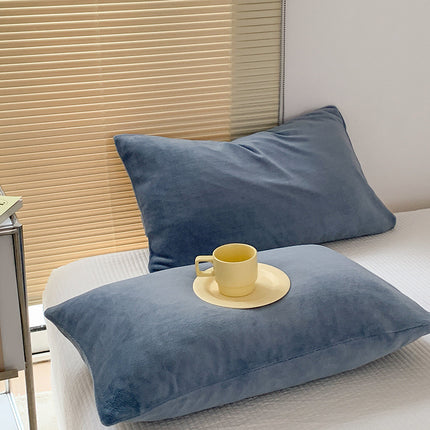 Pillowcases Coral Velvet Milk Flannel Pillowcases Winter Pillowcases Solid Color Fluffy Pillow Cushion