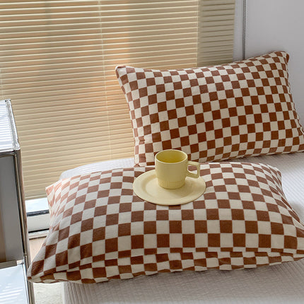 Pillowcases Coral Velvet Milk Flannel Pillowcases Winter Pillowcases Solid Color Fluffy Pillow Cushion