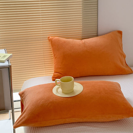 Pillowcases Coral Velvet Milk Flannel Pillowcases Winter Pillowcases Solid Color Fluffy Pillow Cushion