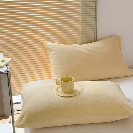 Pillowcases Coral Velvet Milk Flannel Pillowcases Winter Pillowcases Solid Color Fluffy Pillow Cushion