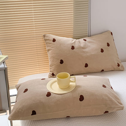 Pillowcases Coral Velvet Milk Flannel Pillowcases Winter Pillowcases Solid Color Fluffy Pillow Cushion