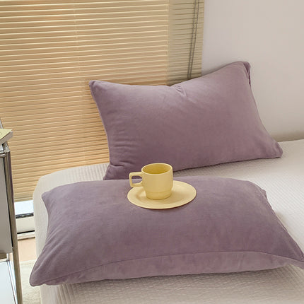 Pillowcases Coral Velvet Milk Flannel Pillowcases Winter Pillowcases Solid Color Fluffy Pillow Cushion
