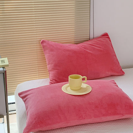 Pillowcases Coral Velvet Milk Flannel Pillowcases Winter Pillowcases Solid Color Fluffy Pillow Cushion