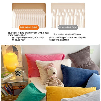Pillowcases Coral Velvet Milk Flannel Pillowcases Winter Pillowcases Solid Color Fluffy Pillow Cushion