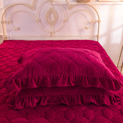 2PACK de taies d'oreiller brodées en velours cristal, paquet de paires, taies d'oreiller simples en velours de corail épais d'hiver, taies d'oreiller en flanelle chaude