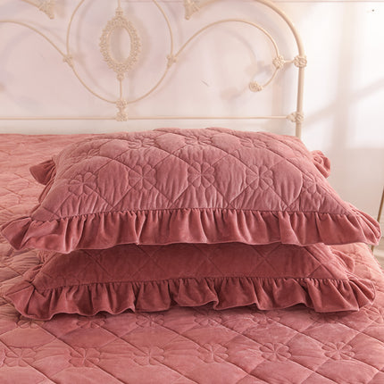 2PACK de taies d'oreiller brodées en velours cristal, paquet de paires, taies d'oreiller simples en velours de corail épais d'hiver, taies d'oreiller en flanelle chaude