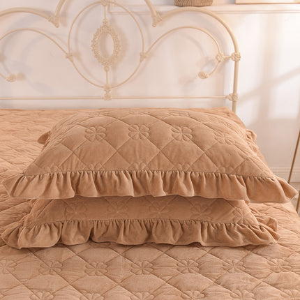 2PACK de taies d'oreiller brodées en velours cristal, paquet de paires, taies d'oreiller simples en velours de corail épais d'hiver, taies d'oreiller en flanelle chaude