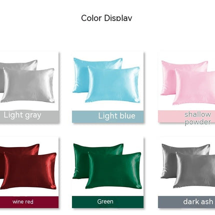 2PACK Anti-silk pillowcase pure color double-sided satin pillowcase mulberry silk pillowcase for hair and skin