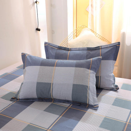 Baumwoll-Kissenbezug-Set, 2 Stück, Baumwoll-Kissenbezug für Zuhause, Schlafzimmer, Studentenwohnheim, Kissenbezug mit Cartoon-Karomuster, Kissenschoner