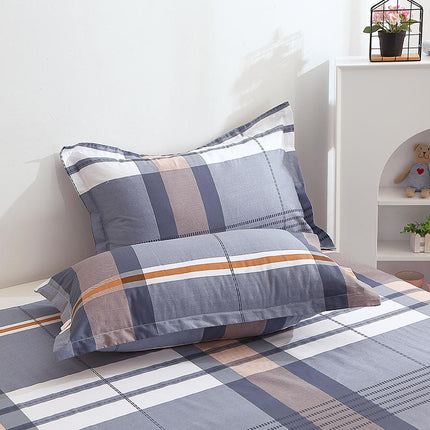Baumwoll-Kissenbezug-Set, 2 Stück, Baumwoll-Kissenbezug für Zuhause, Schlafzimmer, Studentenwohnheim, Kissenbezug mit Cartoon-Karomuster, Kissenschoner