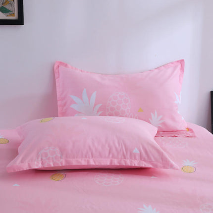 Baumwoll-Kissenbezug-Set, 2 Stück, Baumwoll-Kissenbezug für Zuhause, Schlafzimmer, Studentenwohnheim, Kissenbezug mit Cartoon-Karomuster, Kissenschoner