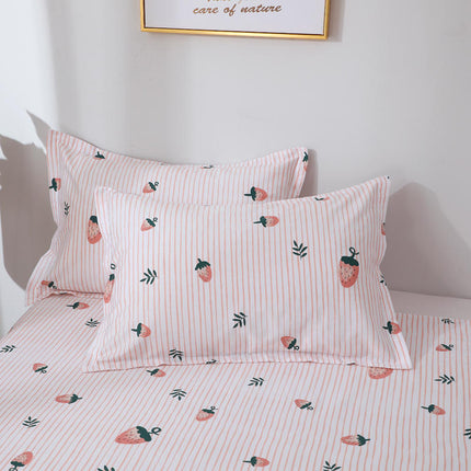 Baumwoll-Kissenbezug-Set, 2 Stück, Baumwoll-Kissenbezug für Zuhause, Schlafzimmer, Studentenwohnheim, Kissenbezug mit Cartoon-Karomuster, Kissenschoner