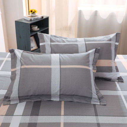 Baumwoll-Kissenbezug-Set, 2 Stück, Baumwoll-Kissenbezug für Zuhause, Schlafzimmer, Studentenwohnheim, Kissenbezug mit Cartoon-Karomuster, Kissenschoner