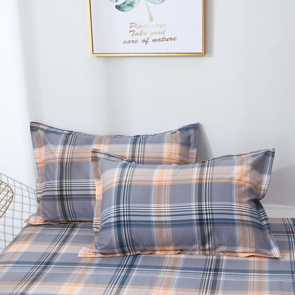 Baumwoll-Kissenbezug-Set, 2 Stück, Baumwoll-Kissenbezug für Zuhause, Schlafzimmer, Studentenwohnheim, Kissenbezug mit Cartoon-Karomuster, Kissenschoner