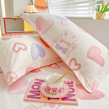 Cotton Pillowcase Set 2PACK Cotton Pillowcase Soft Student Kids Bed Girls Bedding Pillowcases Boys Teenagers Pillowcases Envelope Closure