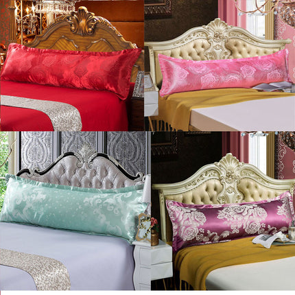 1 pièce taie d'oreiller longue style européen jacquard taie d'oreiller corps taie d'oreiller longue satin impression chaude corps taie d'oreiller