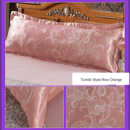 1 pièce taie d'oreiller longue style européen jacquard taie d'oreiller corps taie d'oreiller longue satin impression chaude corps taie d'oreiller