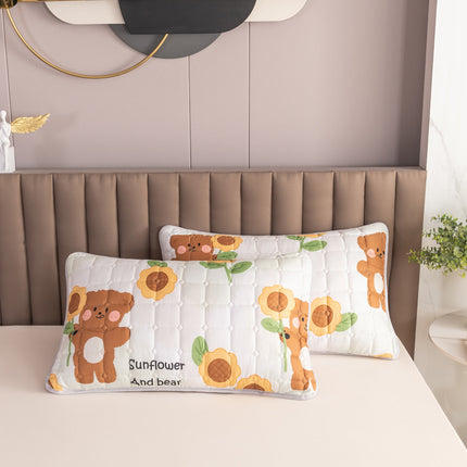 2 PACK Pillow Covers Quilted Thickened Sandwich Cotton Pillow Covers/Pillow Covers Cute Pillow Protectors