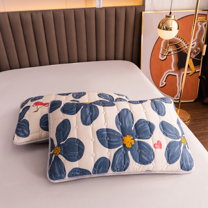 2 PACK Pillow Covers Quilted Thickened Sandwich Cotton Pillow Covers/Pillow Covers Cute Pillow Protectors
