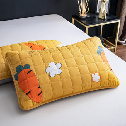 2 PACK Pillow Covers Quilted Thickened Sandwich Cotton Pillow Covers/Pillow Covers Cute Pillow Protectors