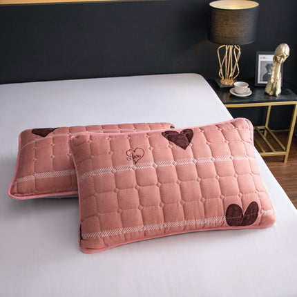 2 PACK Pillow Covers Quilted Thickened Sandwich Cotton Pillow Covers/Pillow Covers Cute Pillow Protectors