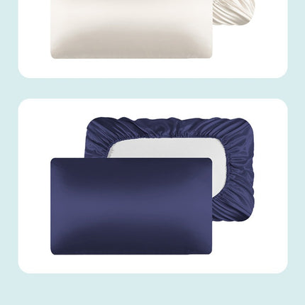 2PACK Pillowcase Silk Satin Pillowcase Memory Elastic Pillowcase Satin Silk Pillowcase Solid Color Bed Pillowcase