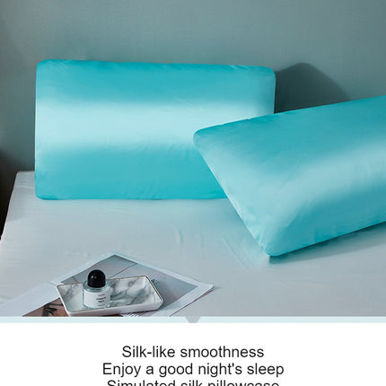 2PACK Pillowcase Silk Satin Pillowcase Memory Elastic Pillowcase Satin Silk Pillowcase Solid Color Bed Pillowcase