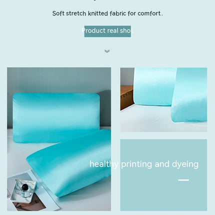 2PACK Pillowcase Silk Satin Pillowcase Memory Elastic Pillowcase Satin Silk Pillowcase Solid Color Bed Pillowcase