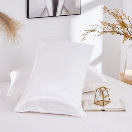 2PACK Silk Satin Pillow Cases Hair Care Skin Care Silk Pillow Cases Solid Color Bed Pillow Cases Smooth Double Pillow Cases