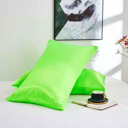 2PACK Silk Satin Pillow Cases Hair Care Skin Care Silk Pillow Cases Solid Color Bed Pillow Cases Smooth Double Pillow Cases