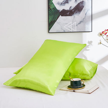 2PACK Silk Satin Pillow Cases Hair Care Skin Care Silk Pillow Cases Solid Color Bed Pillow Cases Smooth Double Pillow Cases