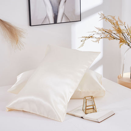 2PACK Silk Satin Pillow Cases Hair Care Skin Care Silk Pillow Cases Solid Color Bed Pillow Cases Smooth Double Pillow Cases