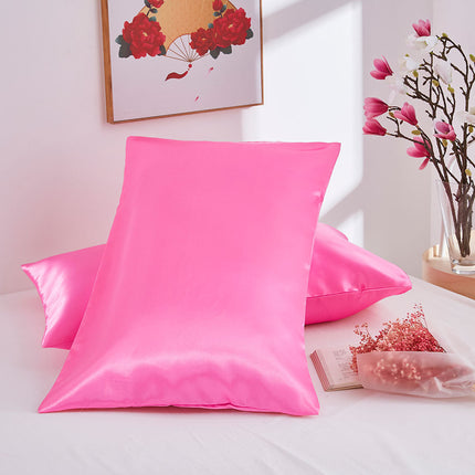 2PACK Silk Satin Pillow Cases Hair Care Skin Care Silk Pillow Cases Solid Color Bed Pillow Cases Smooth Double Pillow Cases
