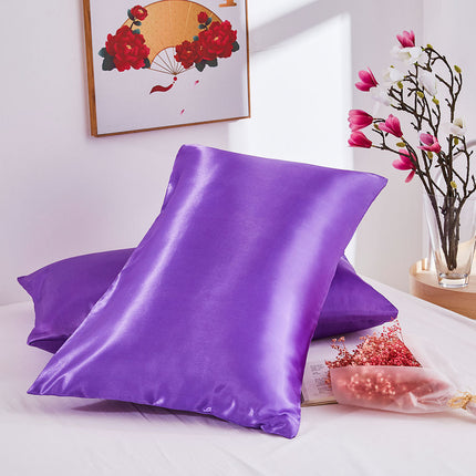 2PACK Silk Satin Pillow Cases Hair Care Skin Care Silk Pillow Cases Solid Color Bed Pillow Cases Smooth Double Pillow Cases