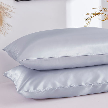 2PACK Silk Satin Pillow Cases Hair Care Skin Care Silk Pillow Cases Solid Color Bed Pillow Cases Smooth Double Pillow Cases