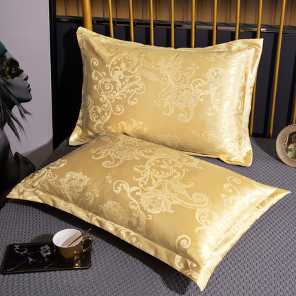 2ER-PACK Jacquard-Kissenbezug Premium Sense/Simulationsseide-Kissenbezug Seidiger Satin-Kissenbezug für Haar und Haut