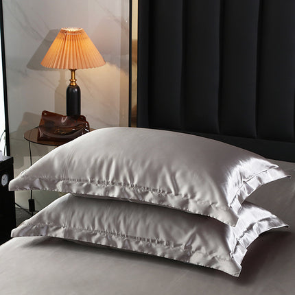 2PACK Washed Silk Pillowcase Solid Color Silky Silk Pillow Cases Large Satin Pillow Case for Hair and Skin