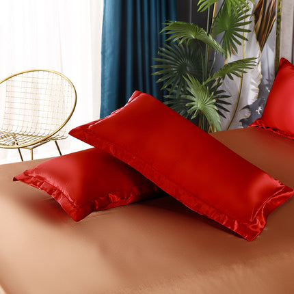 2PACK Ice silk pillow cases Faux tencel pillow cases Pure color silk pillow cases (hair and skin care) bed pillow cases