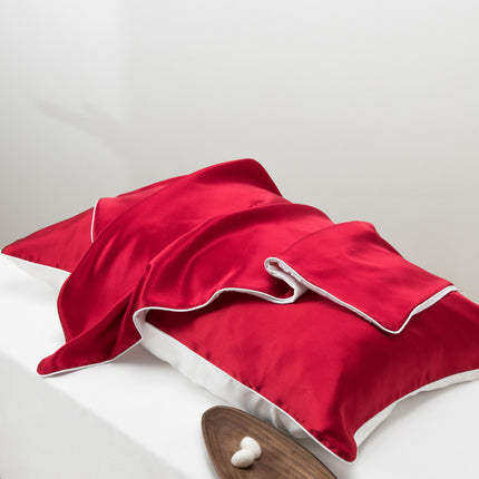 2PACK Silk Satin Pillowcase 100% Mulberry Silk Solid Color Envelope Style One Side Silk Natural Mulberry Silk for Hair and Skin Pillowcase
