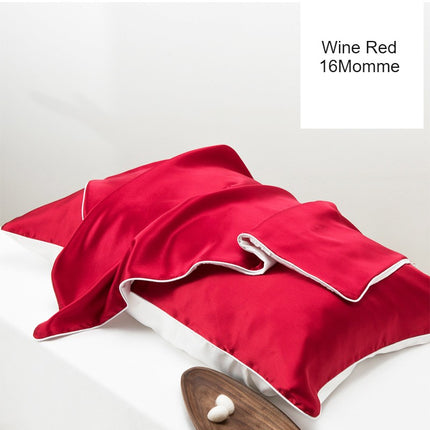 2PACK Silk Satin Pillowcase 100% Mulberry Silk Solid Color Envelope Style One Side Silk Natural Mulberry Silk for Hair and Skin Pillowcase