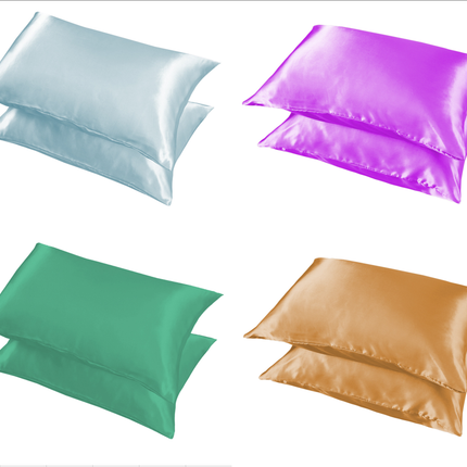 2PACK Silk pillowcase for hair and skin, silky soft ladies hair satin pillowcase king size silk pillowcase with envelope closure