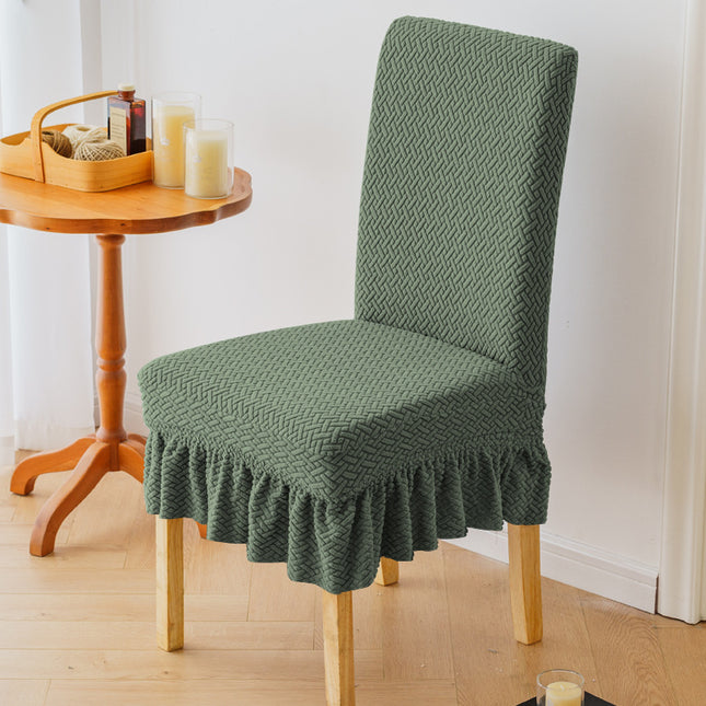 1 Pack Stretch Fabric Jacquard Dining Chair Cover Cover for Hotel Banquet Wedding Restaurant Kitchen