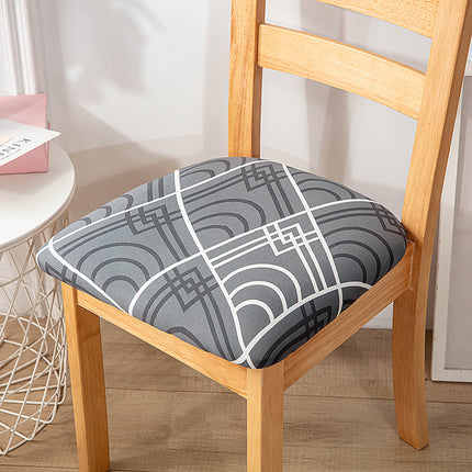 1 Piece Stretch Printed Washable Chair Seat Cover, Removable Upholstered Chair Seat Protector, Kitchen Office Use
