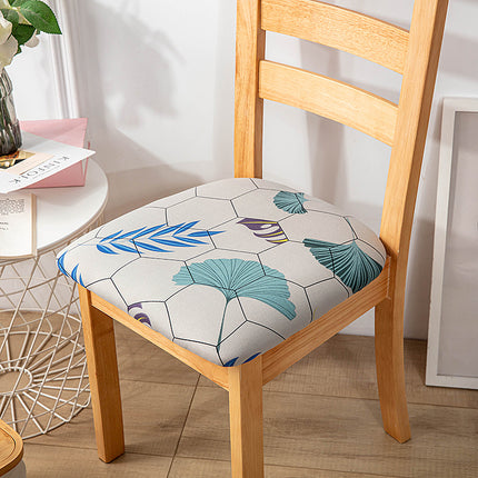 1 Piece Stretch Printed Washable Chair Seat Cover, Removable Upholstered Chair Seat Protector, Kitchen Office Use